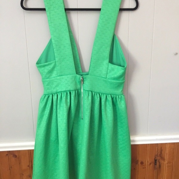 Nasty Gal Medium Green Deep Neck Skater Dress - Picture 5 of 8